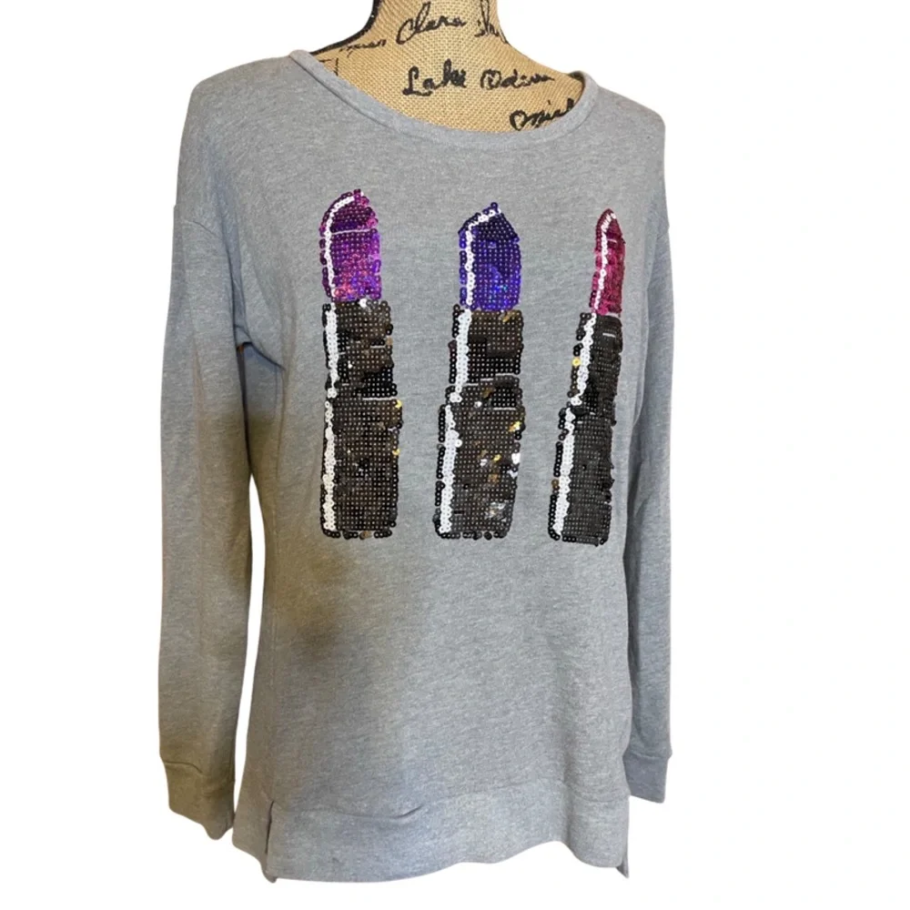 Juicy Couture sequins lipstick knit top - Picture 1 of 5
